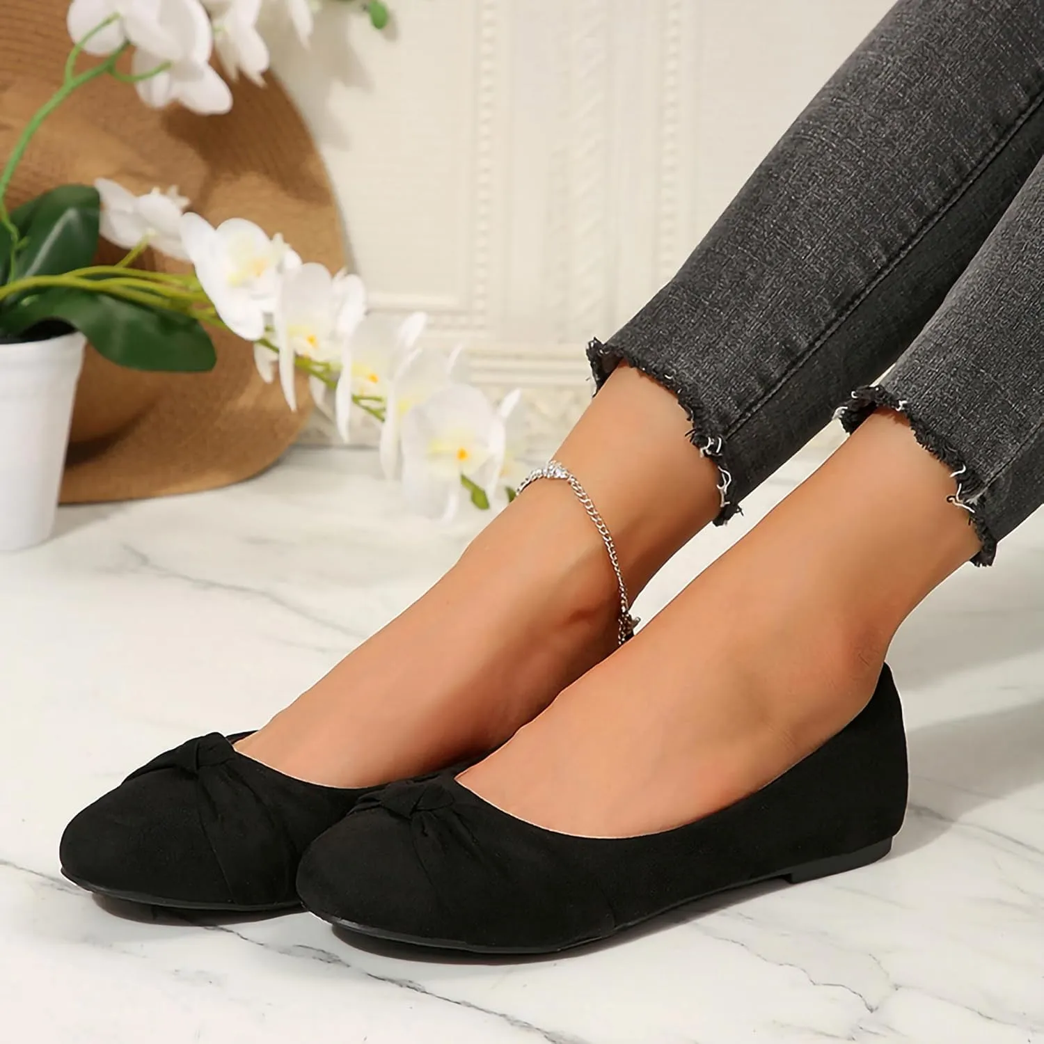 Women's Ballet Flats Shoes, Dress Shoes for Women Round Toe Comfort Light Weight Slip-On Shoes