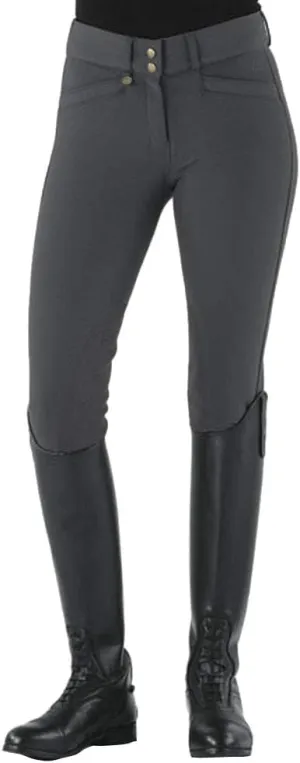 Women's Celebrity Front Zip Knee Patch Equestrian Horse Riding Breeches