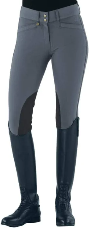 Women's Celebrity Front Zip Knee Patch Equestrian Horse Riding Breeches