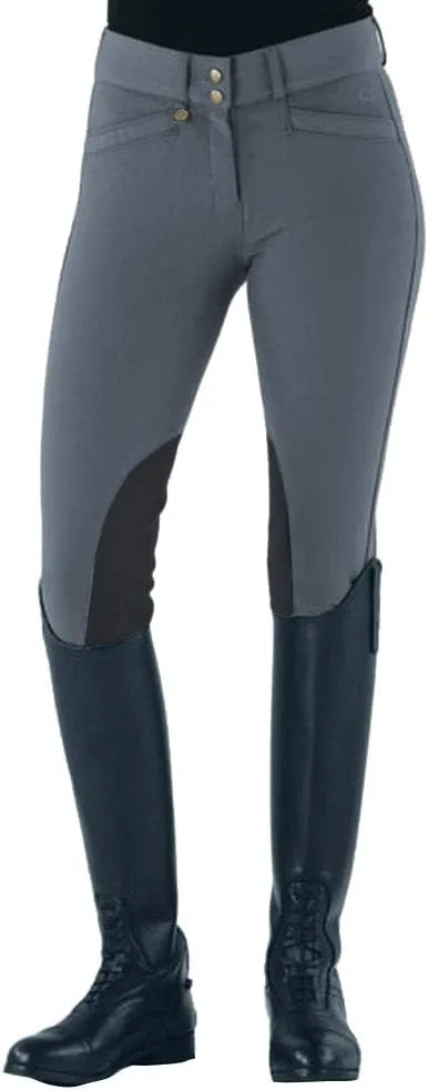 Women's Celebrity Front Zip Knee Patch Equestrian Horse Riding Breeches