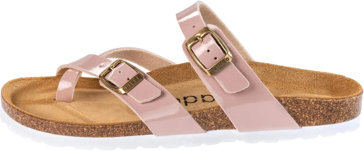 Women's Cres Matt Mules - Elegant Sandals Made in Spain - Comfortable Slippers with Cork Footbed - Fashionable Summer Shoes