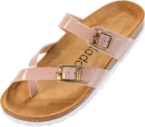 Women's Cres Matt Mules - Elegant Sandals Made in Spain - Comfortable Slippers with Cork Footbed - Fashionable Summer Shoes