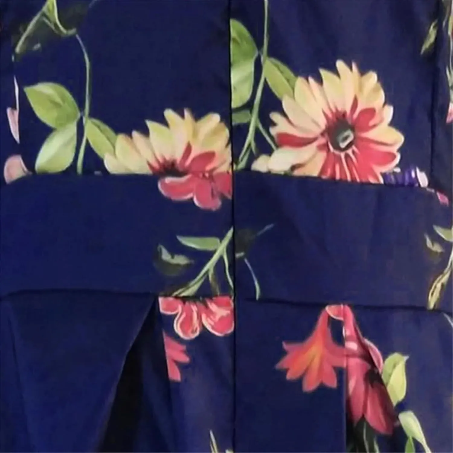Women's Elegant A-Line Vintage Floral Dress - Round Neck Printed Party Dress for Evening