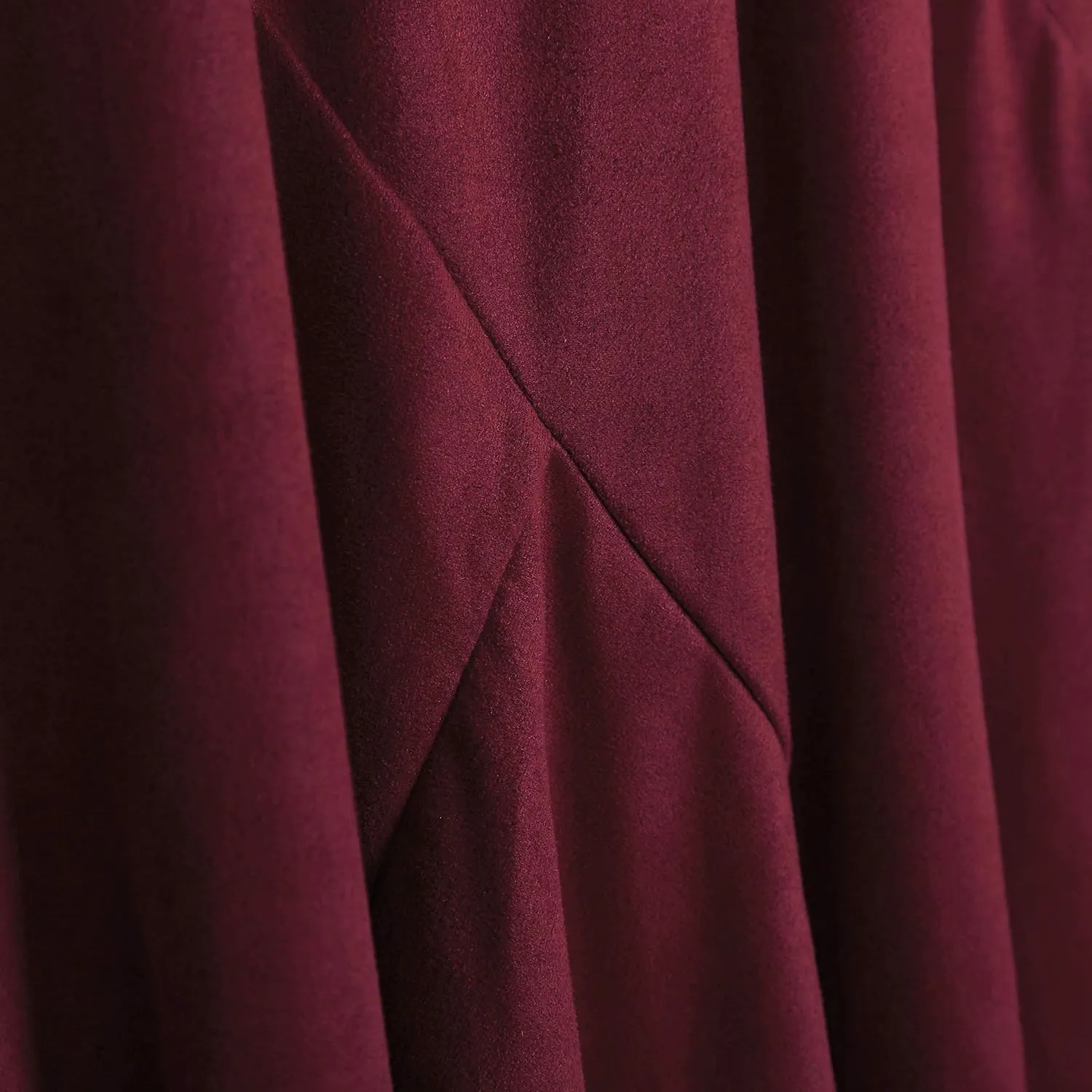 Women's Elegant Ankle Length Ruffle Hem Elastic Waist Suede Midi Skirt
