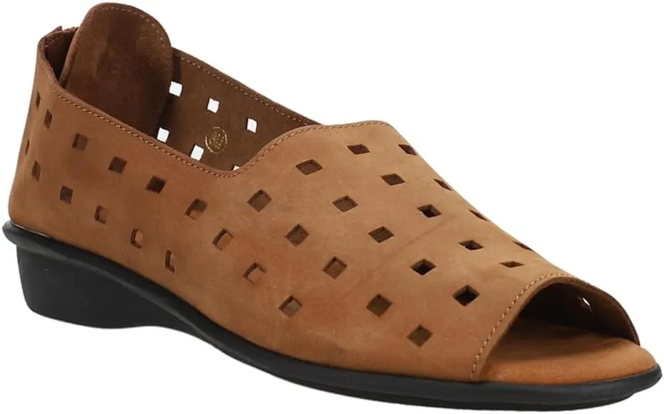 Womens Evonne Nubuck Cut Outs Slip On Flats Casual - Black