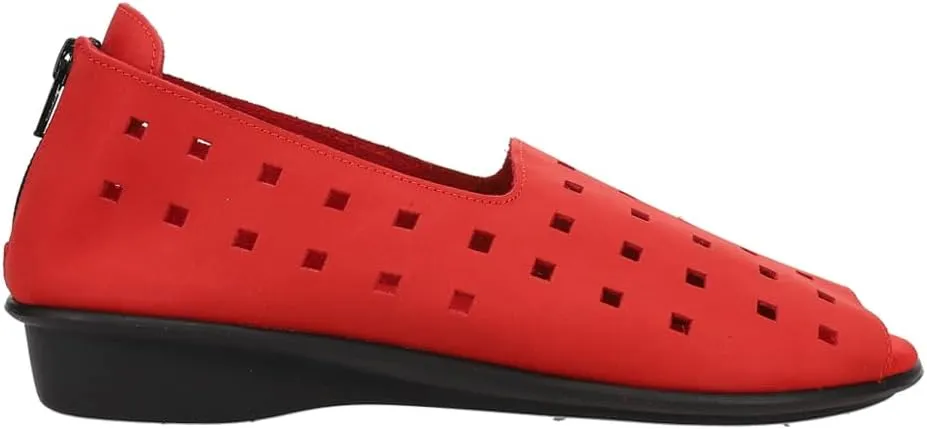 Womens Evonne Nubuck Cut Outs Slip On Flats Casual - Black