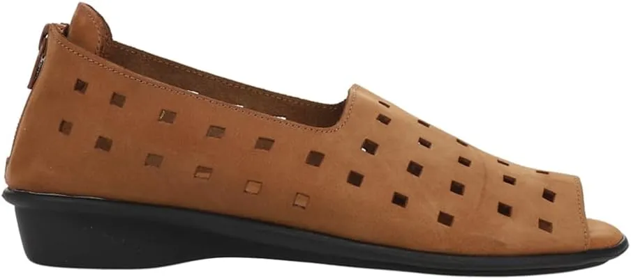 Womens Evonne Nubuck Cut Outs Slip On Flats Casual - Black