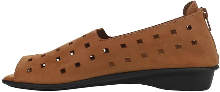 Womens Evonne Nubuck Cut Outs Slip On Flats Casual - Black