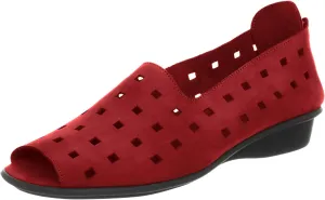 Womens Evonne Nubuck Cut Outs Slip On Flats Casual - Black