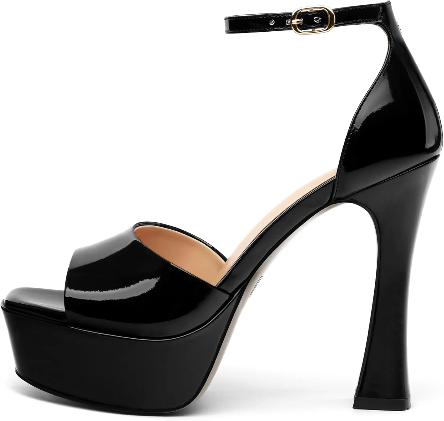 Women's Fashion High Heel Square Toe Platform Sandals, Open Toe Ankle Strap Sandals for women, Elegant and Comfortable Date Party Banquet Dress Shoes
