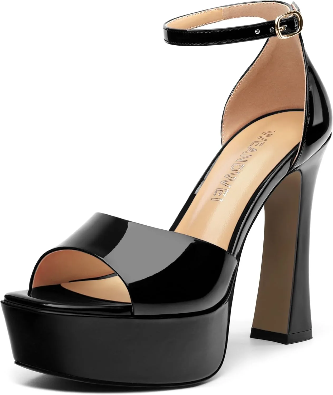 Women's Fashion High Heel Square Toe Platform Sandals, Open Toe Ankle Strap Sandals for women, Elegant and Comfortable Date Party Banquet Dress Shoes