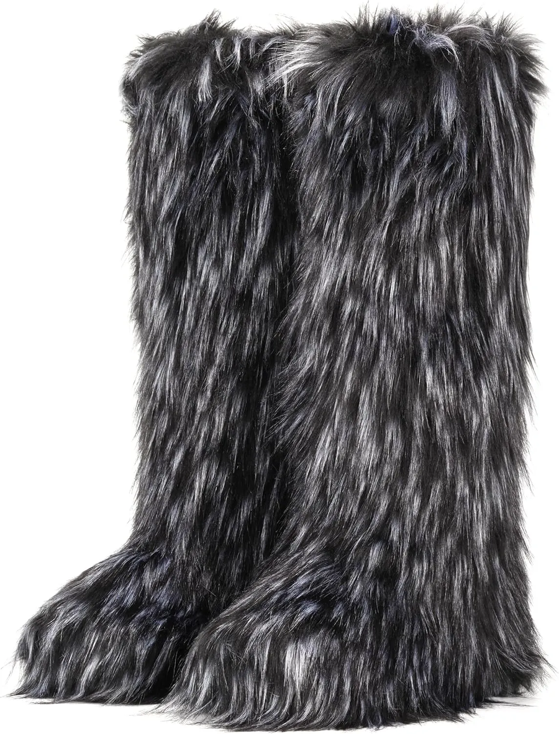Women's Faux Fur Boots Knee-High Furry Snow Boots Fluffy Warm Winter Boots