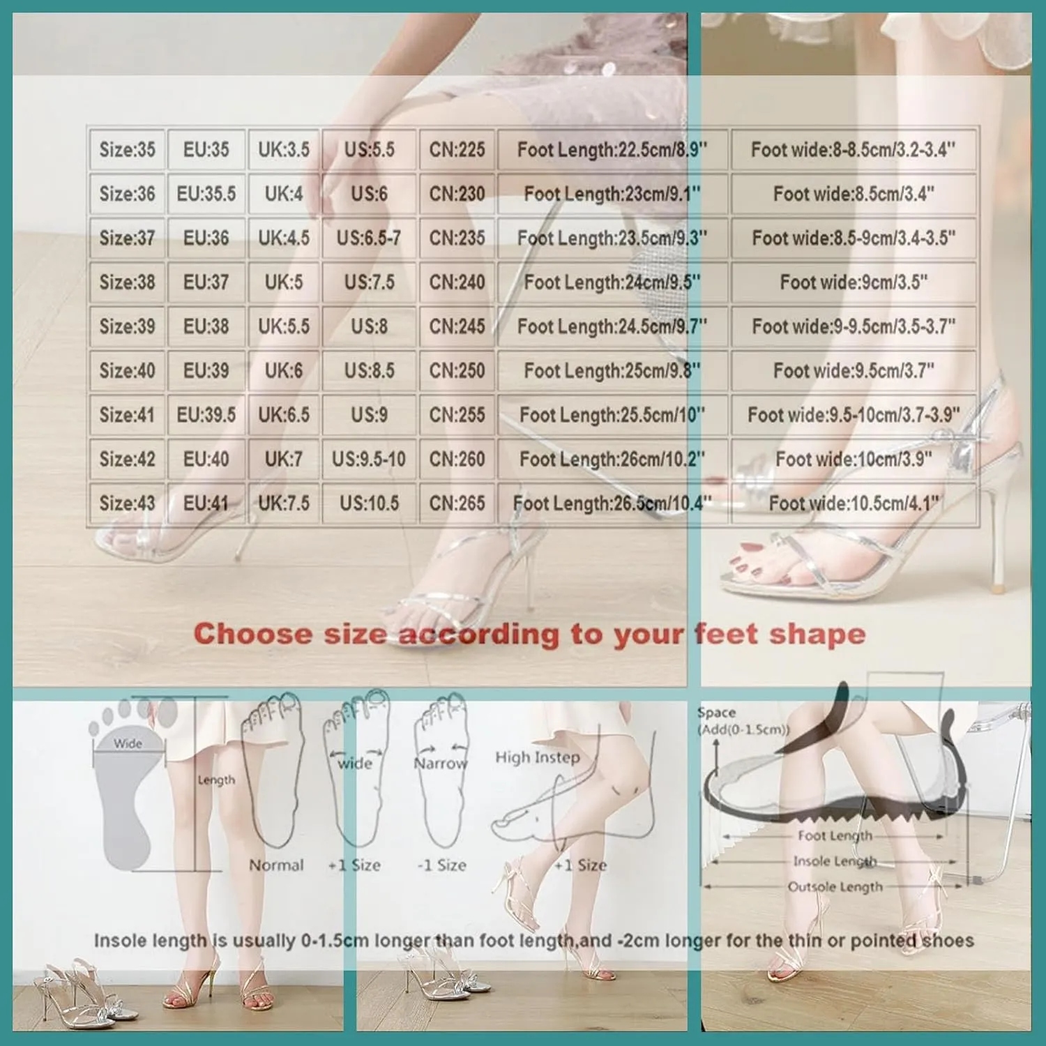 Women's Gold & Silver Heeled Sandals Patent Leather Stilettos,Open Toe, Ankle Strap, Backless or Slip-On High Heels for Prom, Wedding, Party, Dressy or Daily Wea