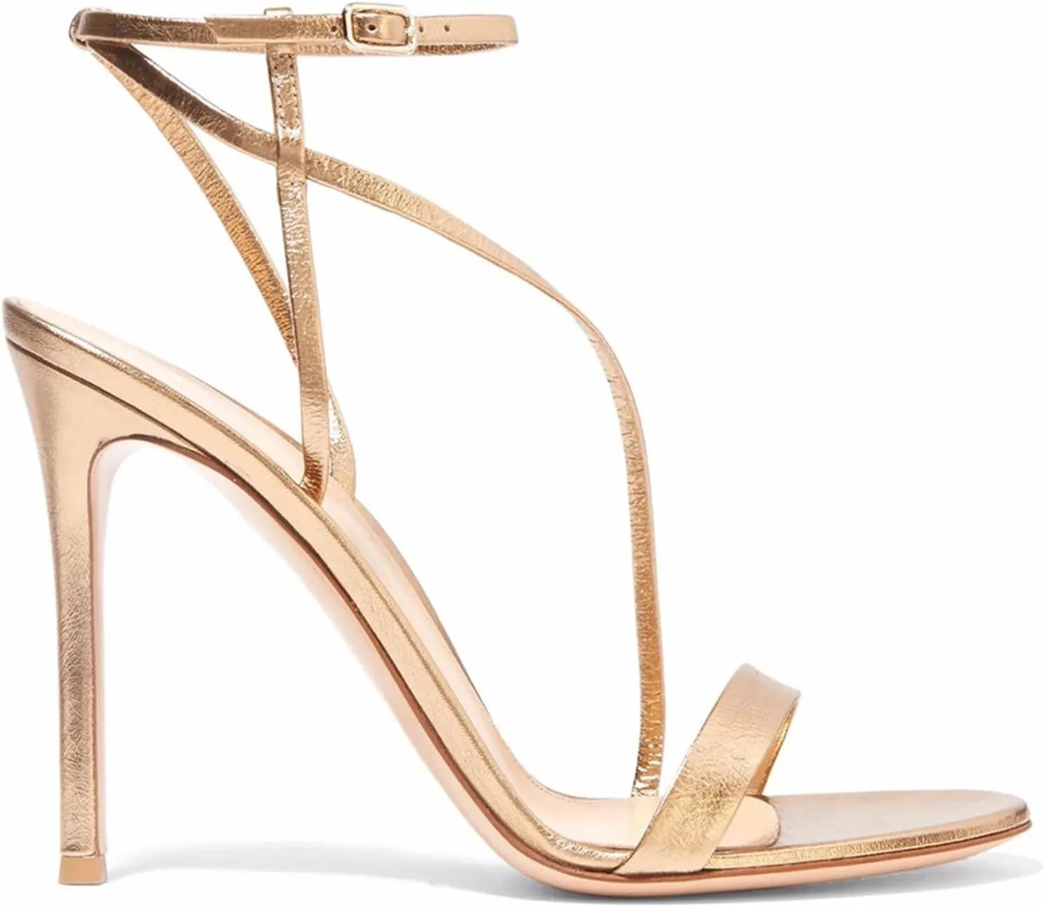 Women's Gold Slingback Sandals, Luxury Stiletto Evening Party Heels