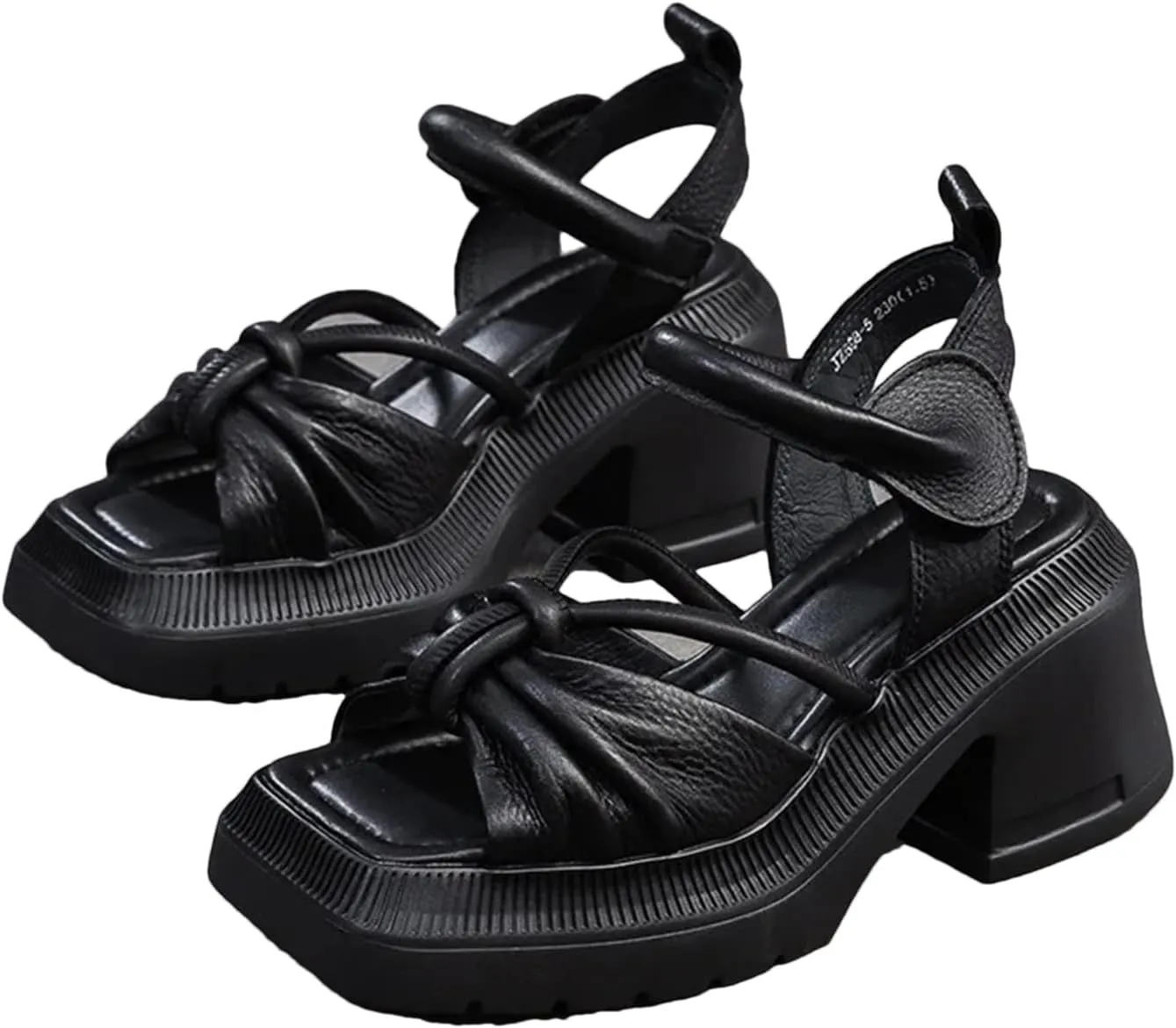 Women's Handmade Leather Sandals, Retro Embroidered Thick Sole Summer