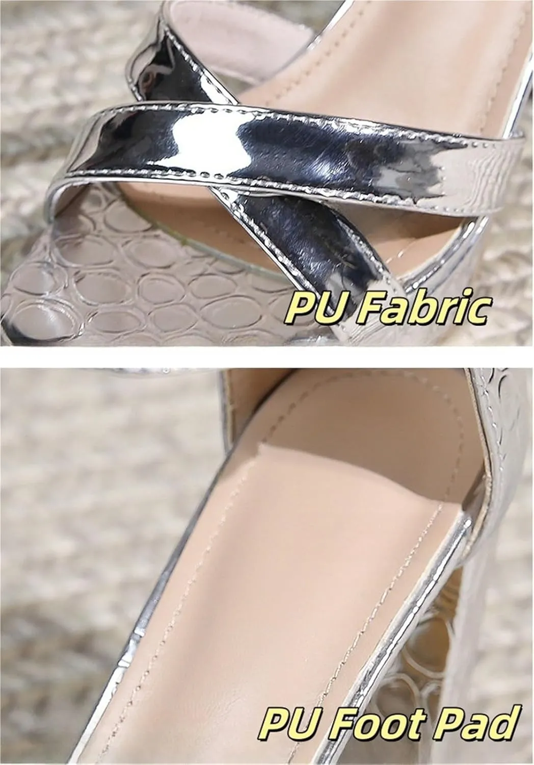 Women's Heeled Sandal Platform Round Head Chunky High Heels Open Toe Strappy High For Wedding Prom Dance Graduation Dress