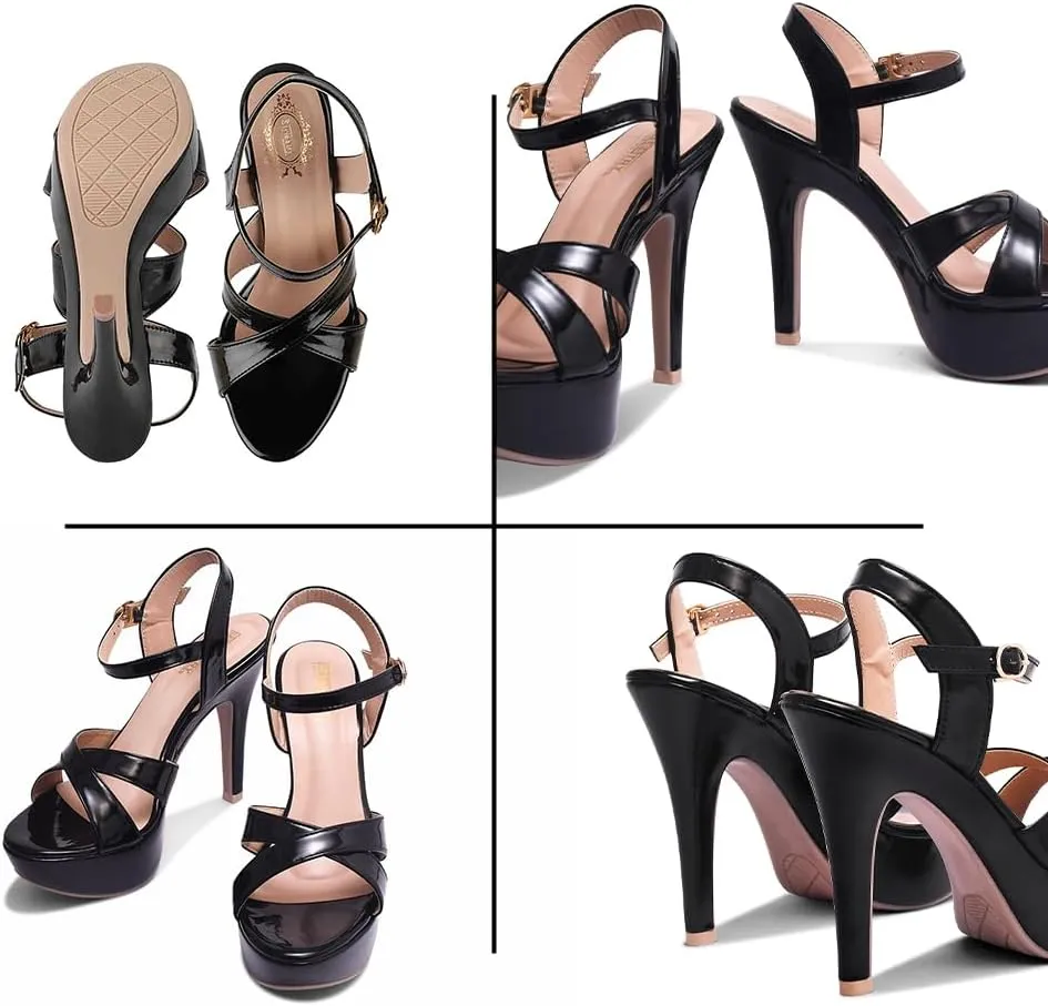 Women's High Heel Platform Dress Pump Sandals – Elegant Heels for Women, Stylish Sandals for Women 2025, Perfect for Parties and Formal Events