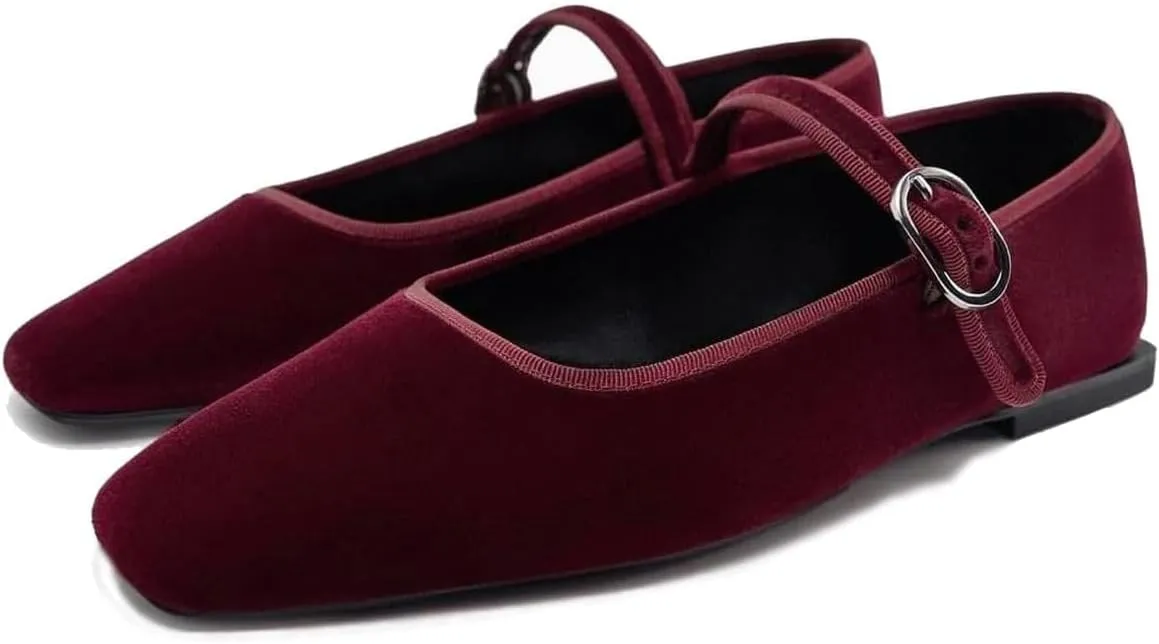 Women's Leopard Print Mary Jane Flats Square Toe Bow Tie Ballet Flats for Women Buckle Strap Comfortable Ballerina Shoes