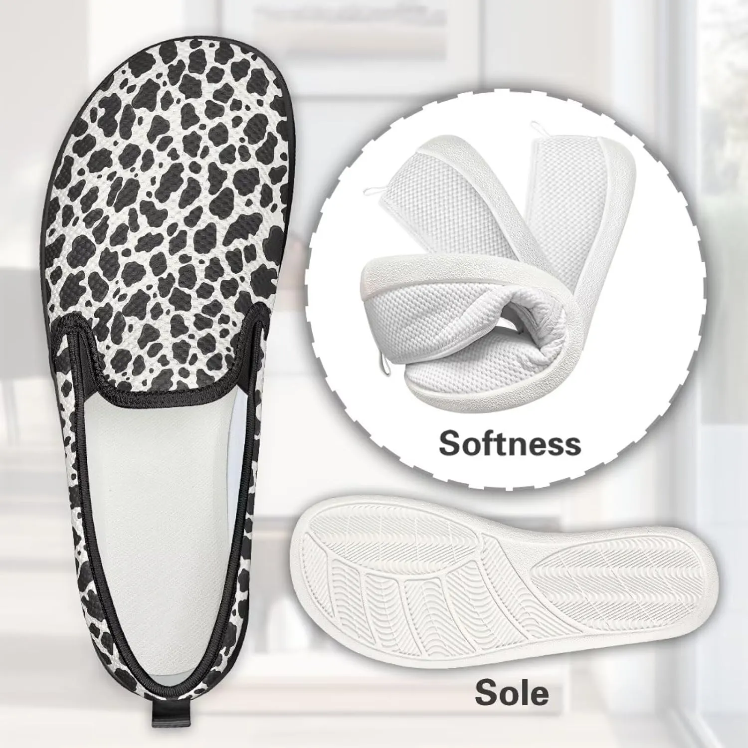 Womens Mesh Casual Flats Shoes Breathable Slip On Loafers Comfortable Walking Shoes Non Slip Work Travel Shoes US 6-11