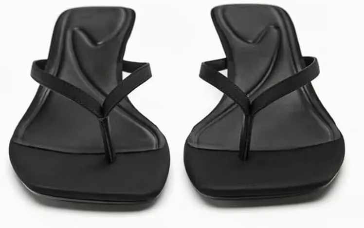Women's Miami Kitten Heels Sandals Square Open Toe Thong Sandal Flip Flop Heels  Memory Foam Heeled Sandals for Women
