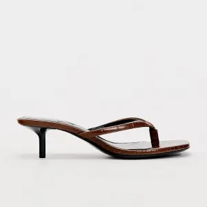 Women's Miami Kitten Heels Sandals Square Open Toe Thong Sandal Flip Flop Heels  Memory Foam Heeled Sandals for Women