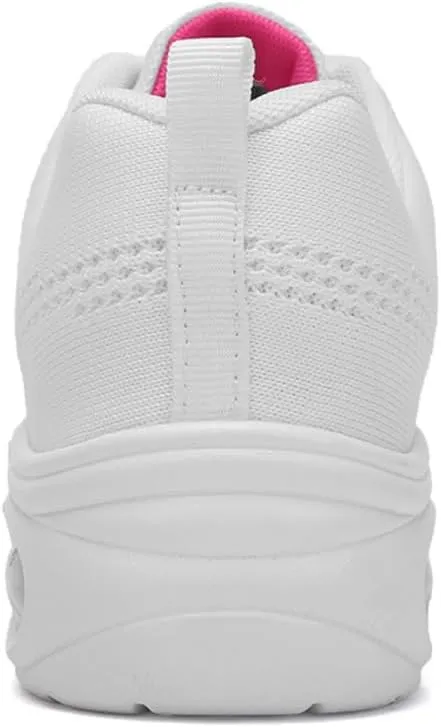 Women's Modern Dance Sneakers Split Sole Jazz Shoes with Mesh Upper & Air Cushion Lace-Up Platform Shoes for Athletic & Social Dancing US 4.5-8