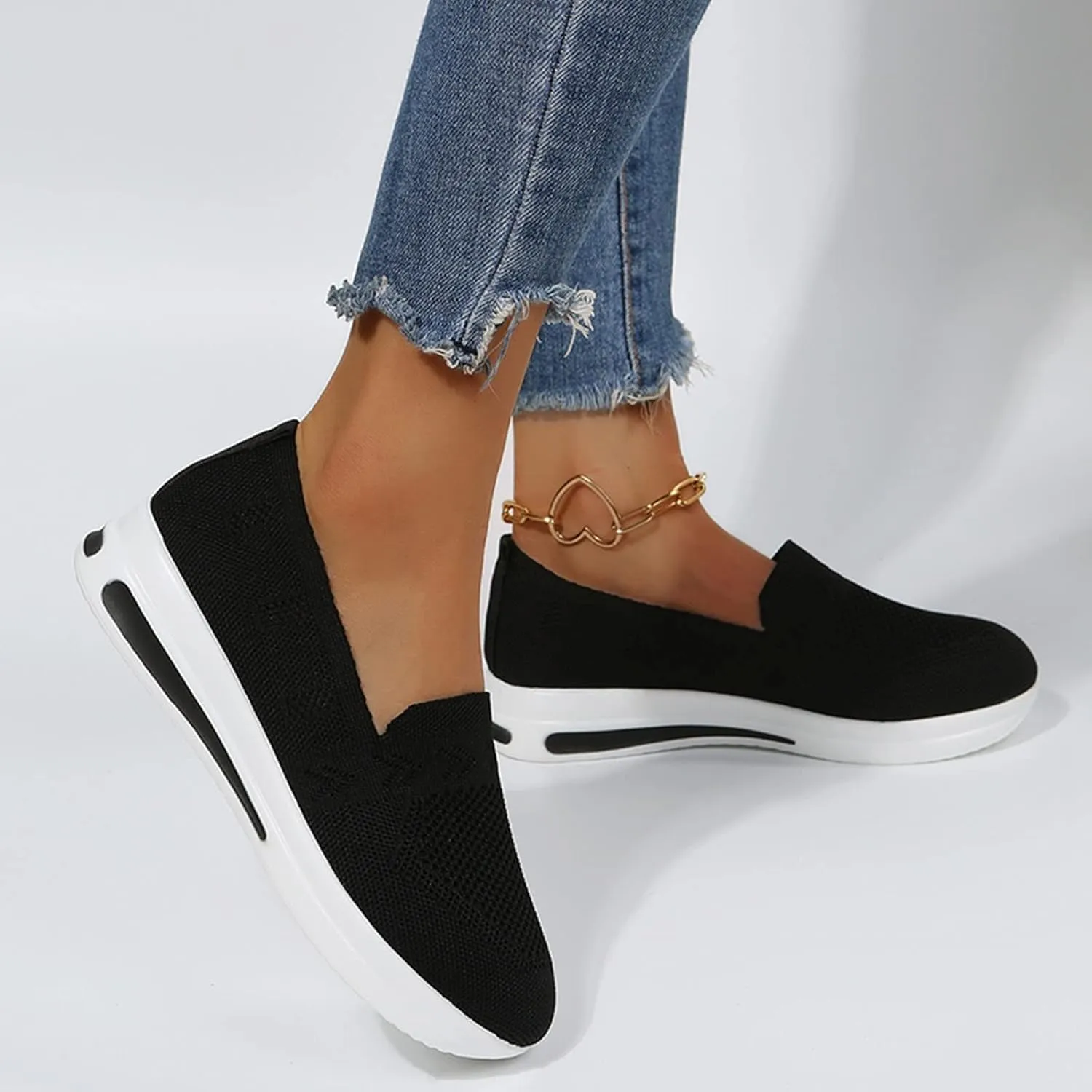 Womens Sandals Dressy Closed Toe Sandals Women Slip On Wedge Loafer Flat Sandals Women Loafer Shoes For Daily Work