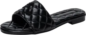 Women's Sandals Summer Fashion Flat Sandals Comfort Slip On Leather Sandals