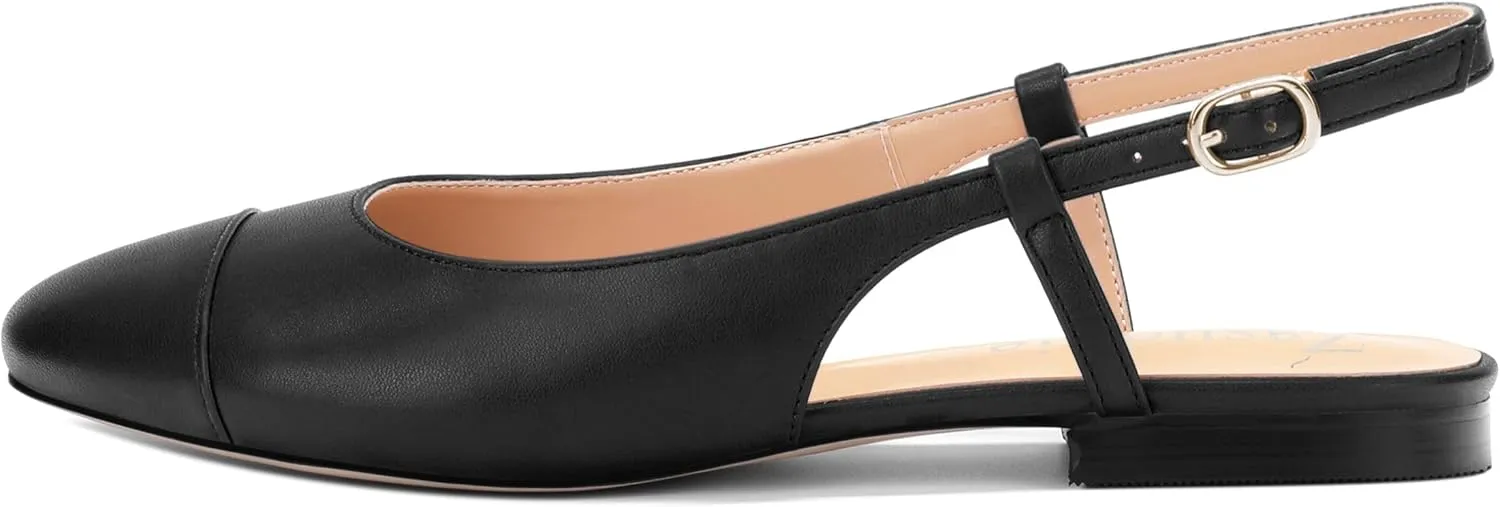 Women's Slingback Flats, Round Toe Flats for Women Dressy Casual Work Office Party, Women's Flats Dress Shoes