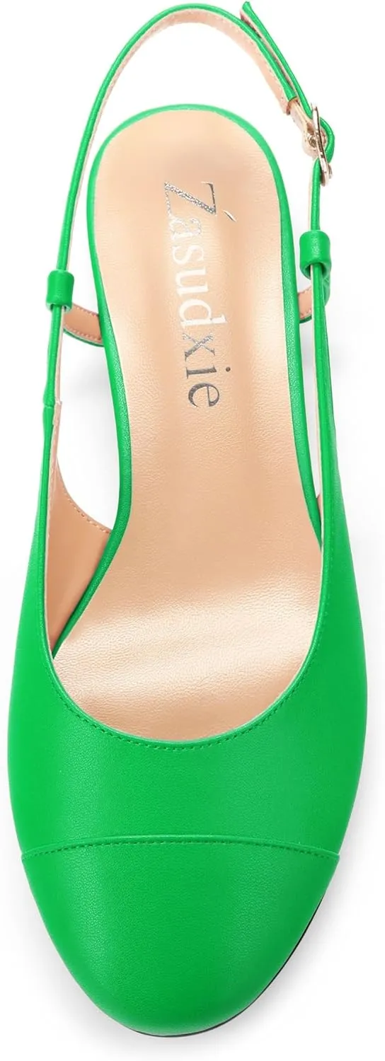 Women's Slingback Flats, Round Toe Flats for Women Dressy Casual Work Office Party, Women's Flats Dress Shoes