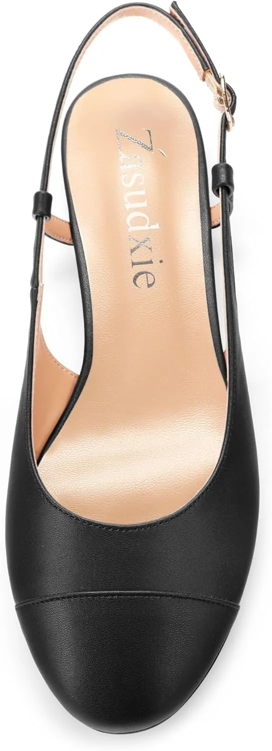 Women's Slingback Flats, Round Toe Flats for Women Dressy Casual Work Office Party, Women's Flats Dress Shoes