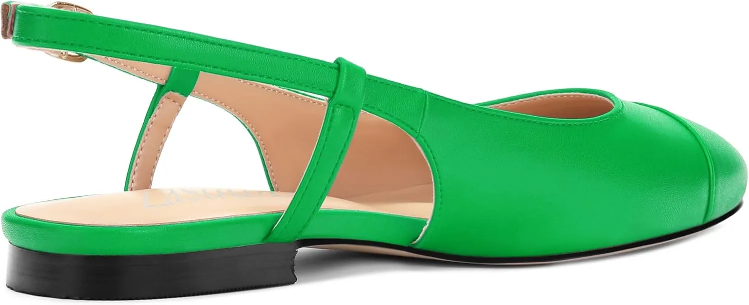 Women's Slingback Flats, Round Toe Flats for Women Dressy Casual Work Office Party, Women's Flats Dress Shoes