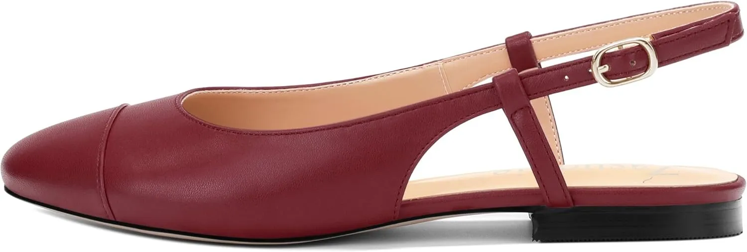 Women's Slingback Flats, Round Toe Flats for Women Dressy Casual Work Office Party, Women's Flats Dress Shoes