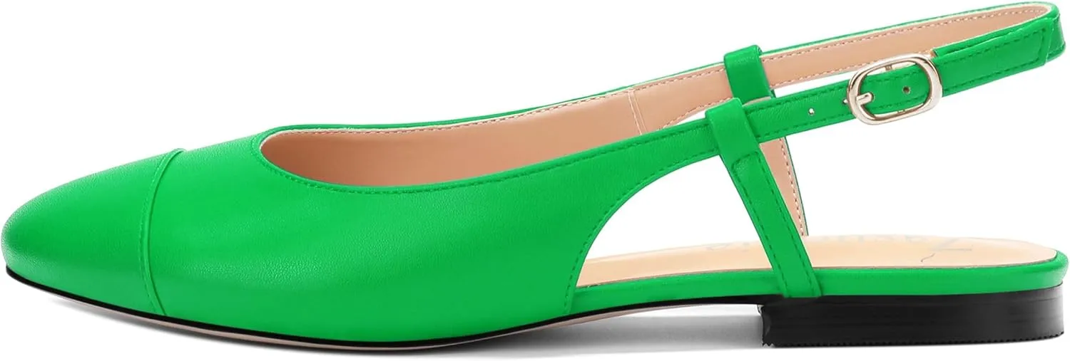 Women's Slingback Flats, Round Toe Flats for Women Dressy Casual Work Office Party, Women's Flats Dress Shoes