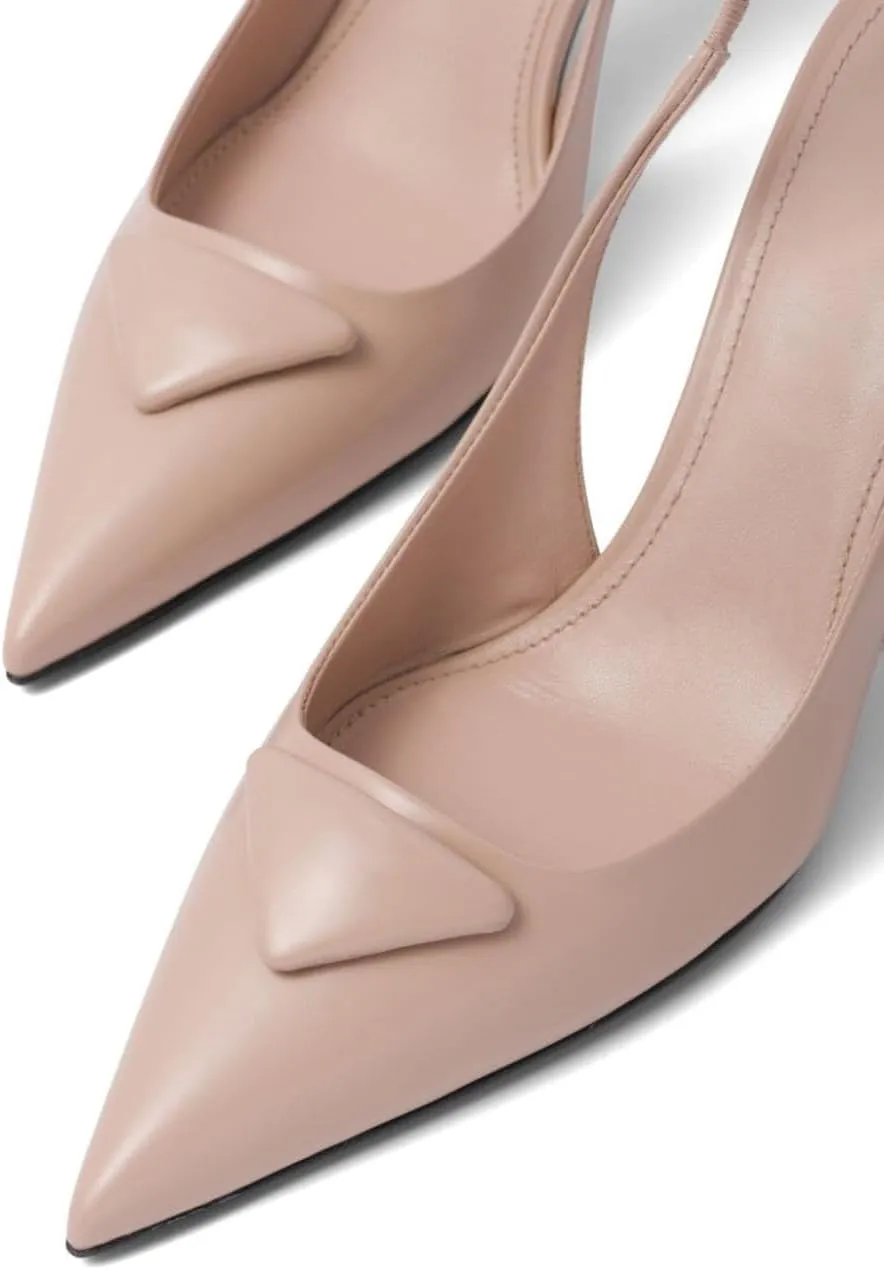 Women's Slingback Sandals Slip On Stiletto Pumps Glitter High Heels Sexy Pointy Closed Toe Sandals for Party Prom Dress Shoes