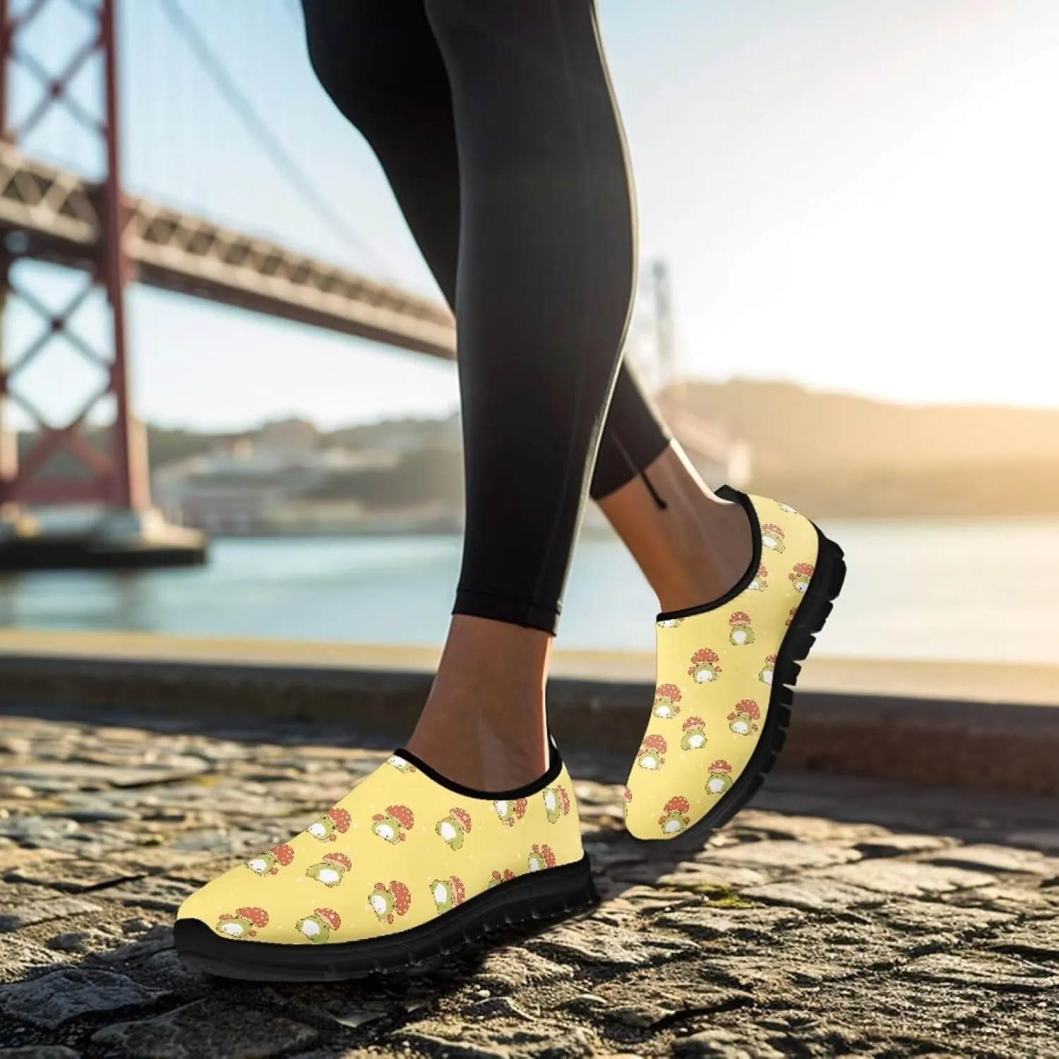 Women's Slip on Sneakers Casual Shoes Loafers Non Slip Breathable Comfortable Walking Sneakers Gifts for Women Girls Black Sole Size 5.5-11.5