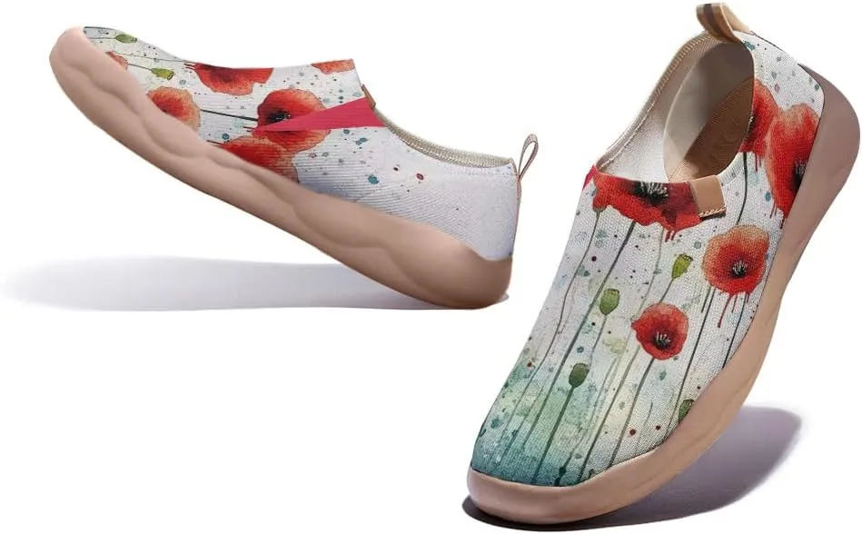 Women's Slip Ons Lightweight Flats Sneakers Walking Casual Loafers Art Painted Travel Shoes