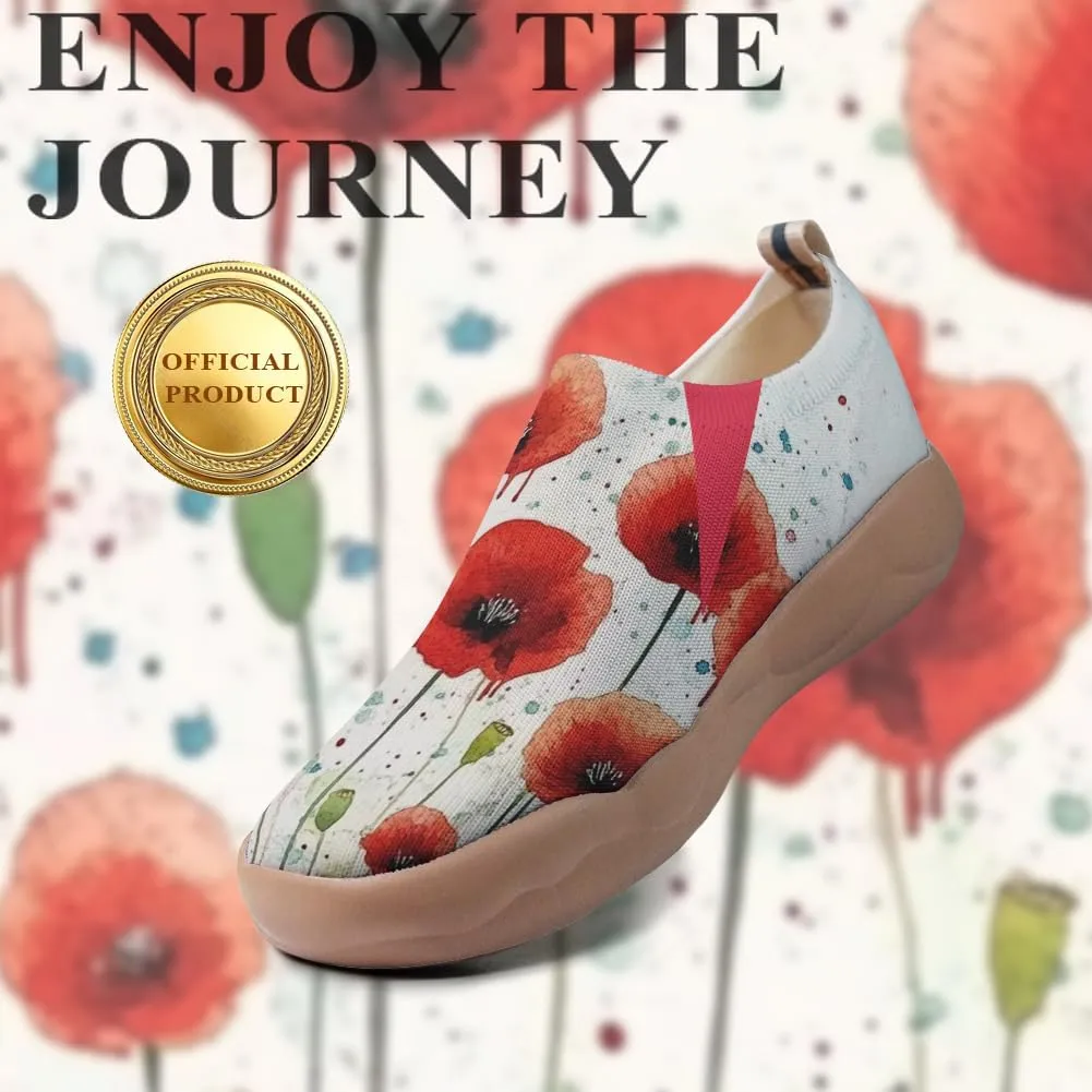 Women's Slip Ons Lightweight Flats Sneakers Walking Casual Loafers Art Painted Travel Shoes