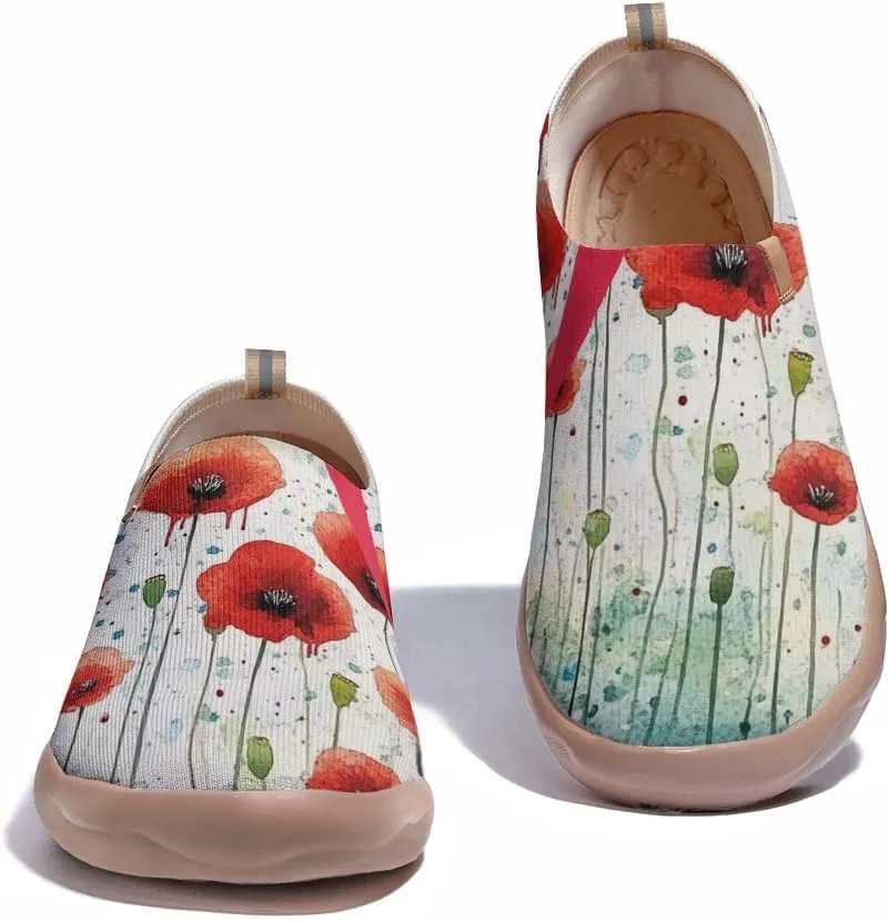 Women's Slip Ons Lightweight Flats Sneakers Walking Casual Loafers Art Painted Travel Shoes