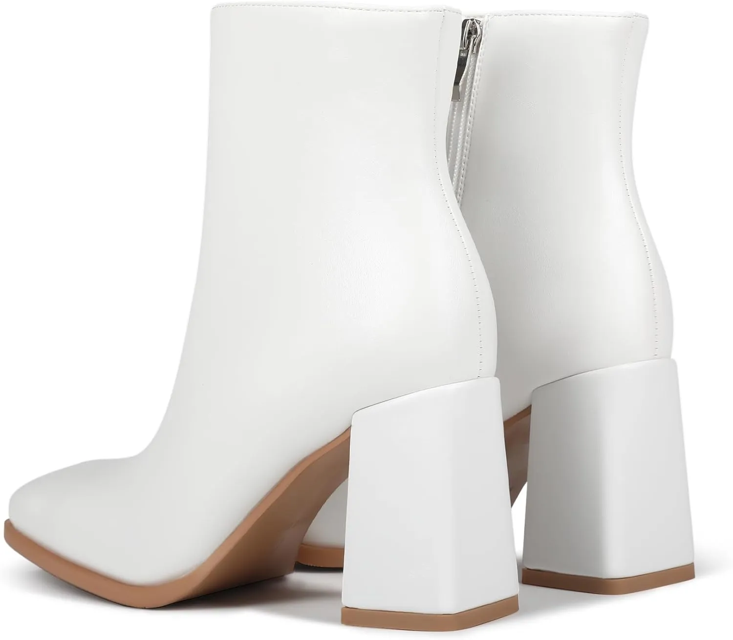 Womens Square Toe Ankle Boots Chunky Heel Causual Comfort Ankle Booties Dress Boots for Women