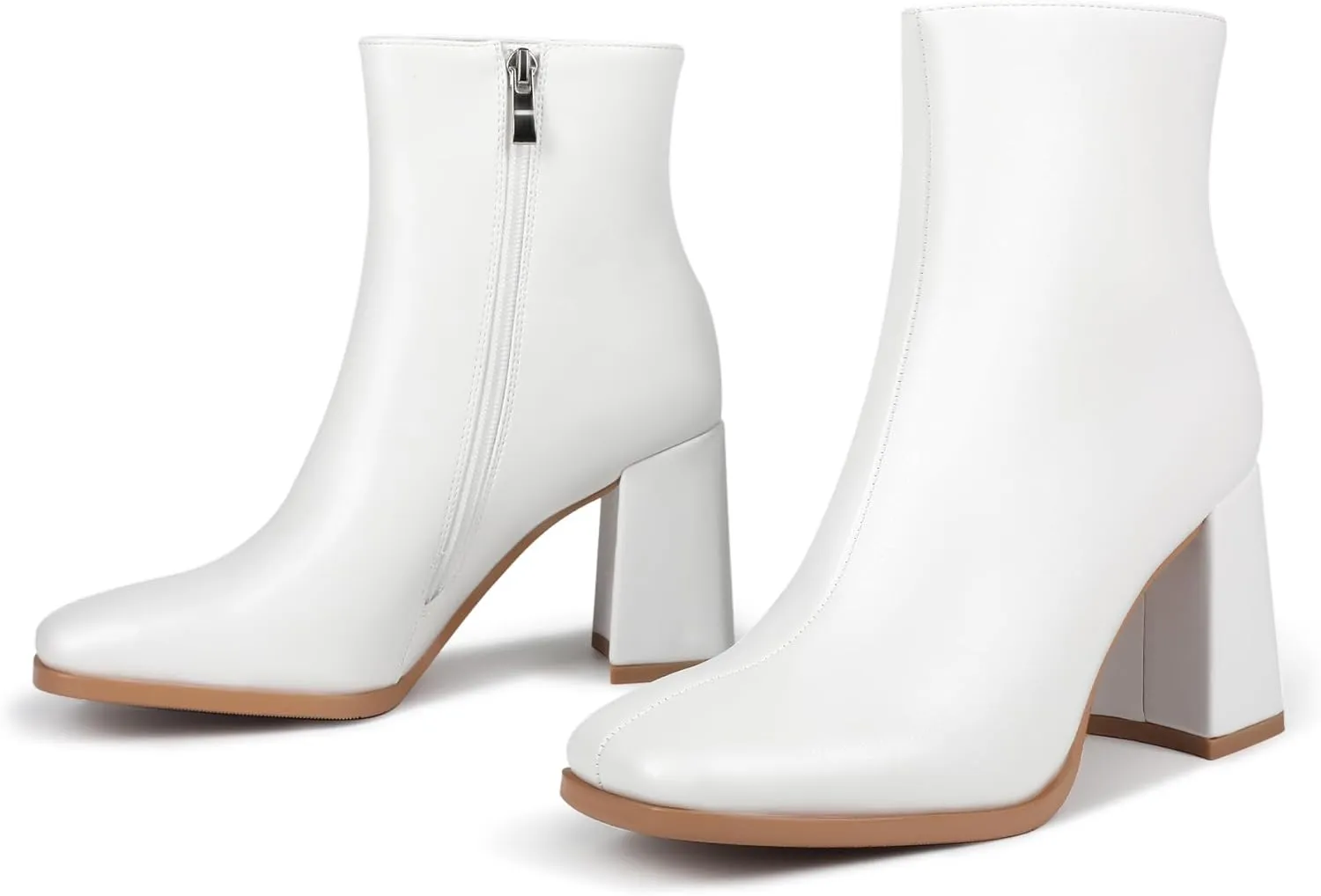 Womens Square Toe Ankle Boots Chunky Heel Causual Comfort Ankle Booties Dress Boots for Women
