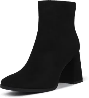 Womens Square Toe Ankle Boots Chunky Heel Causual Comfort Ankle Booties Dress Boots for Women