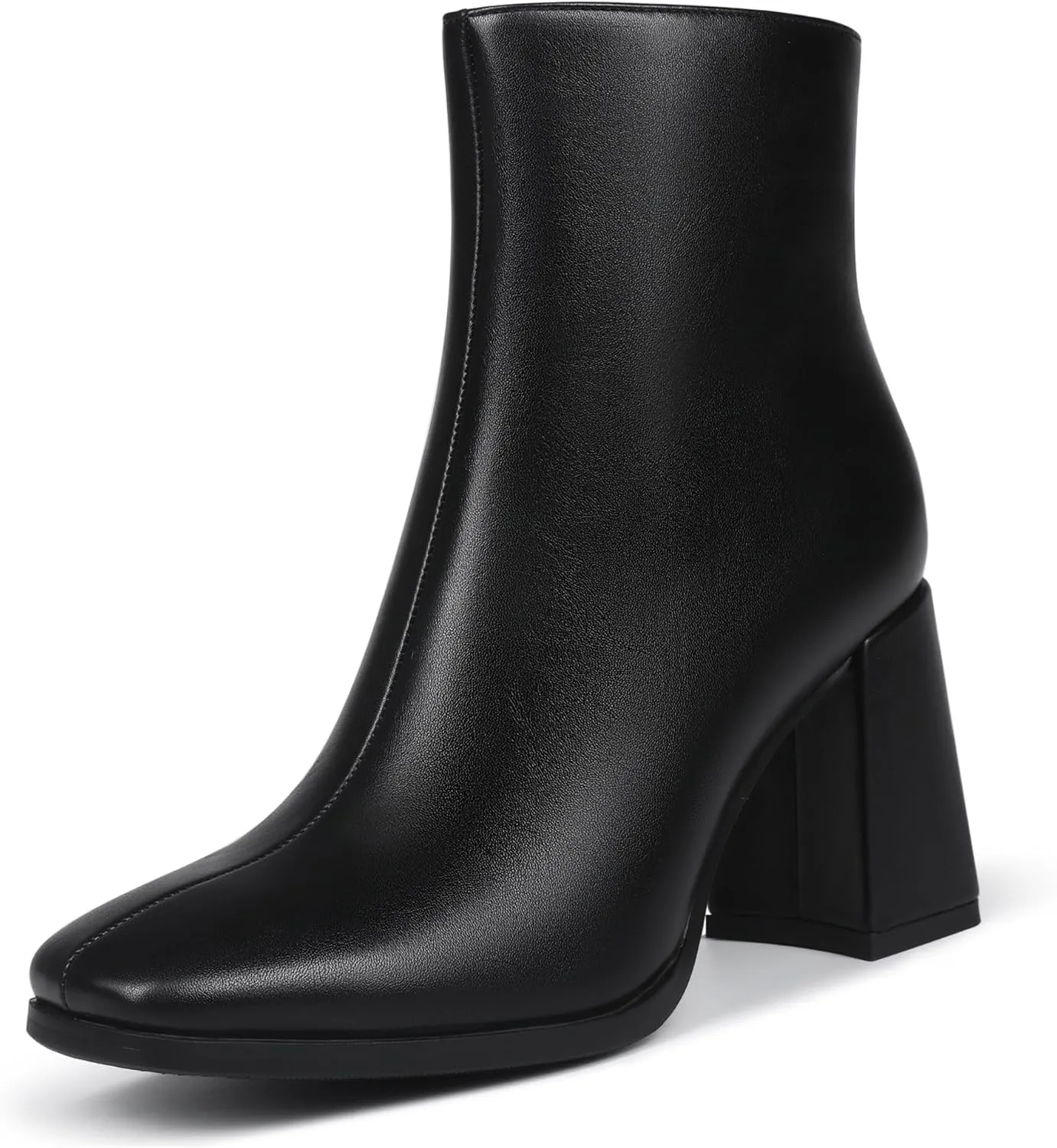 Womens Square Toe Ankle Boots Chunky Heel Causual Comfort Ankle Booties Dress Boots for Women