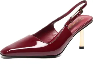 Womens Square Toe Stiletto Sandals Slingback Dressy Heels for Evening Parties Weddings Prom Shoes