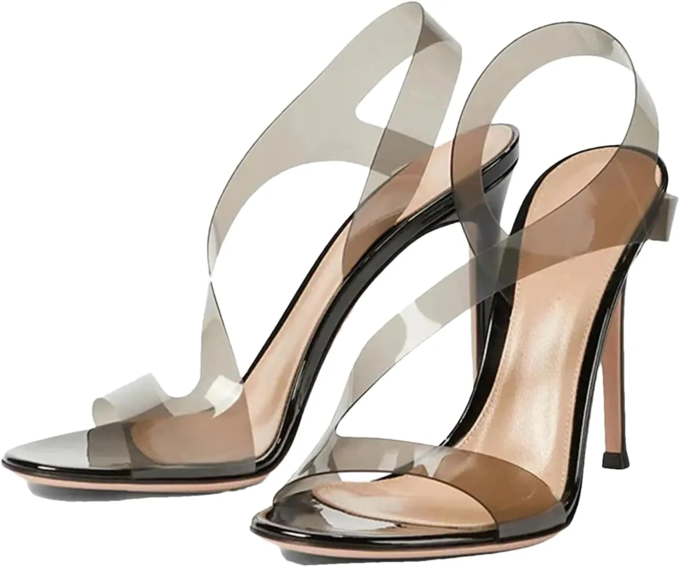 Women's Strappy Peep Toe Sandals, Slip-On Evening Party Stilettos