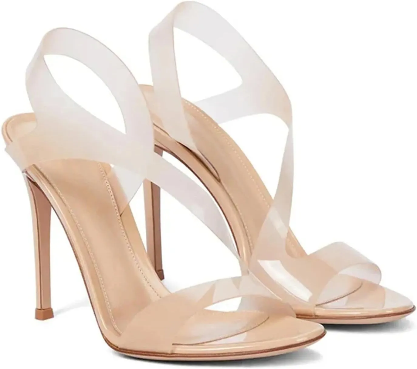 Women's Strappy Peep Toe Sandals, Slip-On Evening Party Stilettos