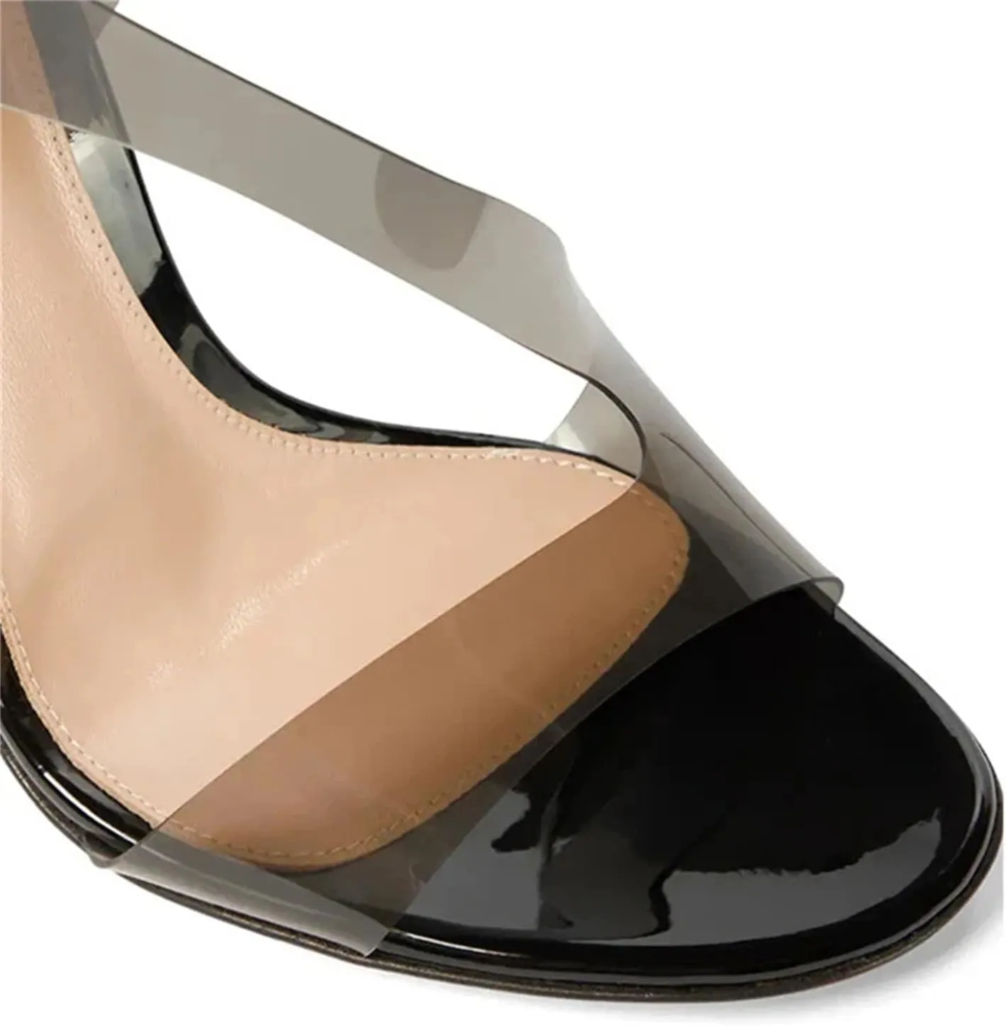 Women's Strappy Peep Toe Sandals, Slip-On Evening Party Stilettos