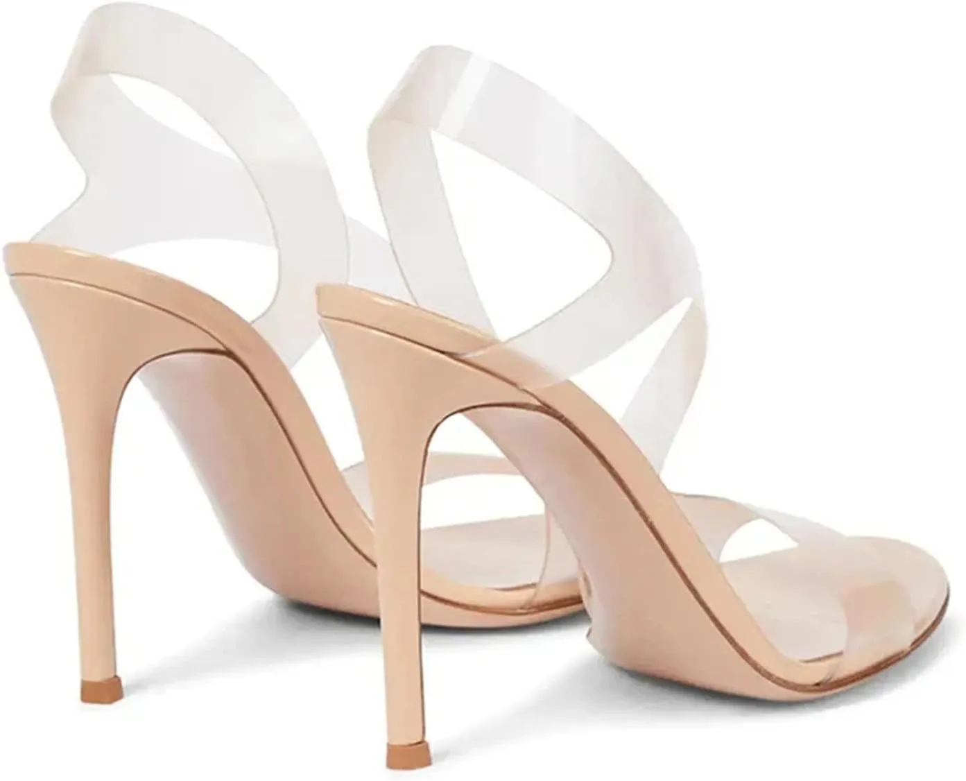 Women's Strappy Peep Toe Sandals, Slip-On Evening Party Stilettos