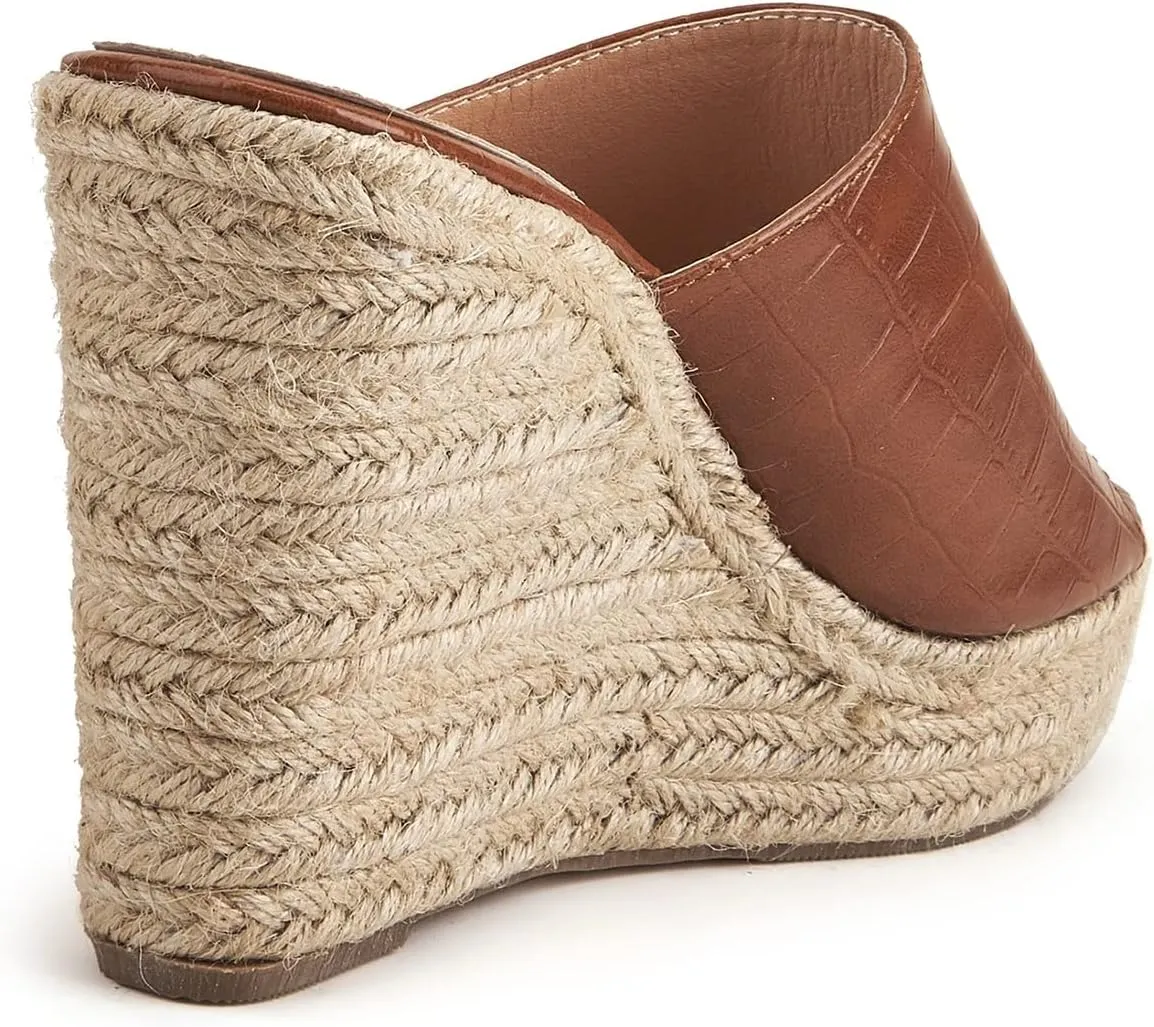Women's Summer Platform Wedge Sandals, Retro Crocodile Pattern Hemp Rope Bottom Fish Mouth Women's Fashion Sandals