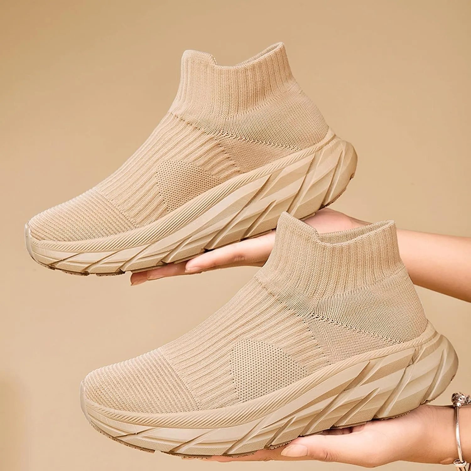 Womens Walking Shoes Mens Breathable Knit Slip On Sneakers Fur Lined Lining Winter Shoes for Women Work Gym Trainers Stylish Shoes